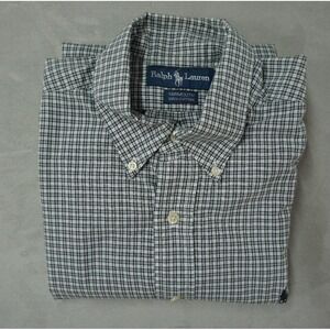 Vintage Ralph Lauren Yarmouth Shirt Mens 16-33 Plaid Check Oxford Button Down